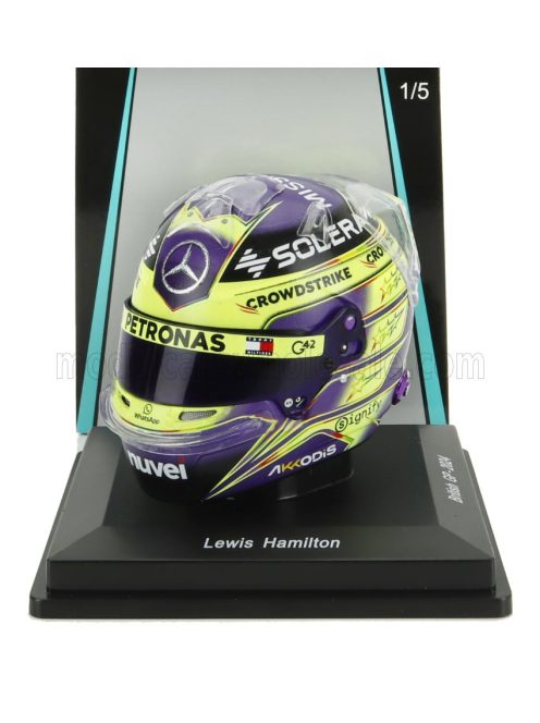 Spark - BELL HELMET CASCO HELMET F1 LEWIS HAMILTON TEAM MERCEDES AMG PETRONAS MOTORSPORT FORMULA ONE N 44 WINNER BRITISH GP 2024 PURPLE YELLOW