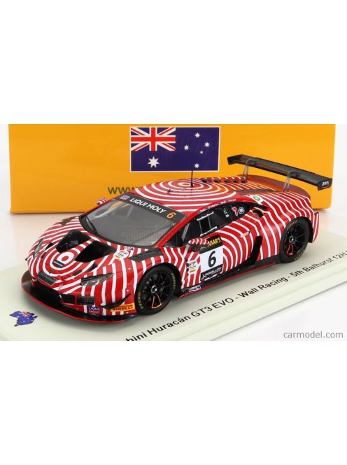 Spark-Model - Lamborghini Huracan Gt3 Evo Team Wall Racing N 6 5Th 12H Bathurst 2022 T.D'Alberto - D.Wall - A.Deitz - G.Denyer Red White