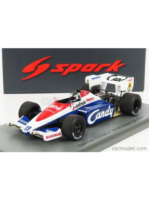 Spark-Model - Toleman F1 Tg184 N 19 Italy Gp 1984 S.Johansson White Blue Red