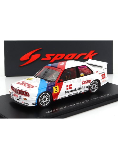Spark - BMW 3-SERIES M3 (E30) TEAM SCHNITZER N 3 DENMARK GP 1991 KRIS NISSEN WHITE BLUE RED