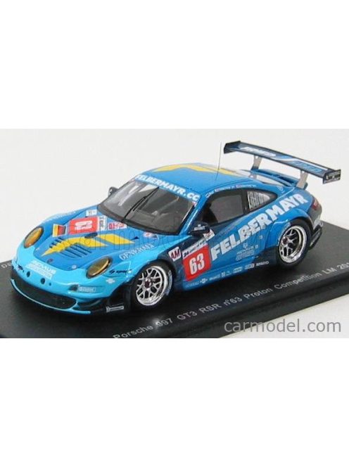 Spark-Model - Porsche 911 997 Gt3Rsr Proton Competition N 63 24H Le Mans 2011 Felbermayr Jr - Felbermayr Senior - Reid 2 Tone Blue
