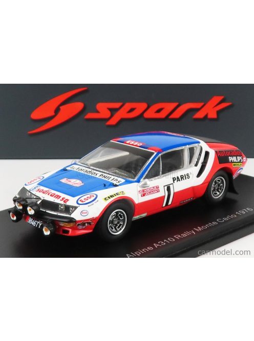Spark-Model - Renault Alpine A310 N 1 Rally Montecarlo 1976 J.C.Andruet - Y.Jouanny White Red Blue