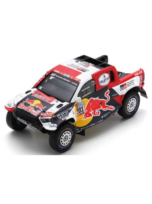 Spark - TOYOTA HILUX PICK-UP GR DKR TEAM TOYOTA GAZOO RACING RED BULL N 201 WINNER RALLY DAKAR 2022 NASSER AL-ATTIYAH - MATHIEU BAUMEL WHITE BLUE RED YELLOW