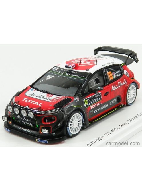 Spark-Model - Citroen C3 Wrc Team Citroen Total Abu Dhabi Wrt N 10 Rally Montecarlo 2018 K.Meeke - P.Nagle Red White