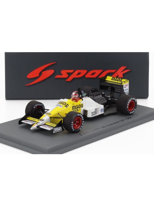 Spark - EUROBRUN F1  ER188 N 32 AUSTRALIAN GP 1988 OSCAR LARRAURI YELLOW WHITE BLACK