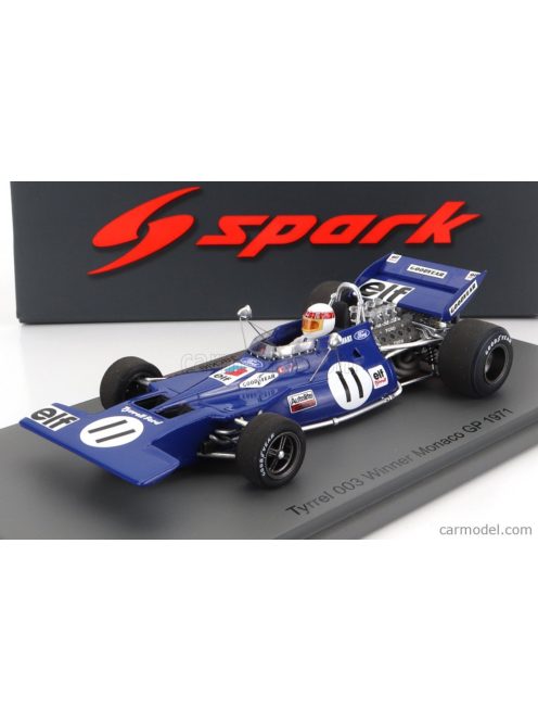 Spark-Model - Tyrrell F1  003 N 11 Winner Monaco Gp 1971 J.Stewart Light Blue