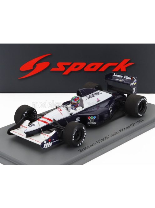 Spark - BRABHAM F1  BT60B N 7 SOUTH AFRICAN GP 1992 ERIC VAN DE POELE BLUE WHITE