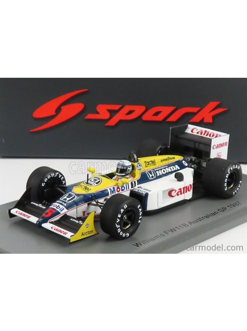 Spark-Model - Williams F1 Fw11B N 5 Australian Gp 1987 R.Patrese White Blue Yellow