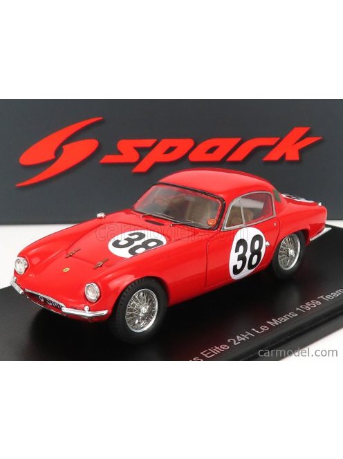 Spark-Model - Lotus Elite Coventry Climax Team Equipe Los Amigos N 38 24H Le Mans 1959 J.C.Vidilles - J.F.Malle Red