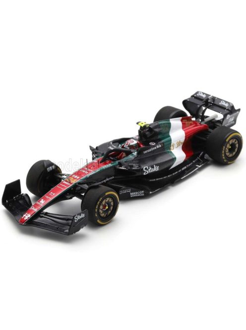 Spark - ALFA ROMEO F1  C43 TEAM STAKE N 24 MONZA ITALY GP 2023 GUANYU ZHOU BLACK RED WHITE GREEN