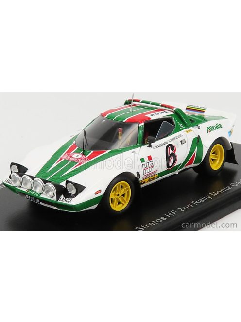Spark-Model - Lancia Stratos Hf Alitalia N 6 2Nd Rally Montecarlo 1976 B.Waldegaard - H.Thorszelius White Green Red