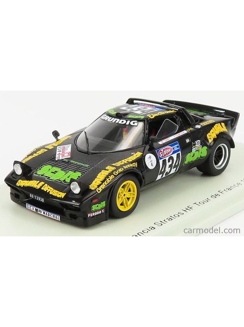 Spark-Model - Lancia Stratos Hf N 434 Rally Tour De France 1976 B.Saby - F.Conconi Black Yellow