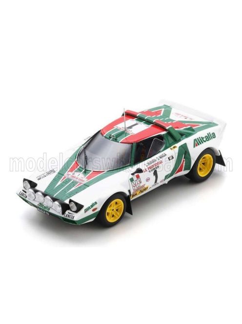 Spark - LANCIA STRATOS HF TEAM ALITALIA (night version) N 1 WINNER RALLY TOUR DE CORSE 1976 SANDRO MUNARI - SILVIO MAIGA WHITE GREEN RED