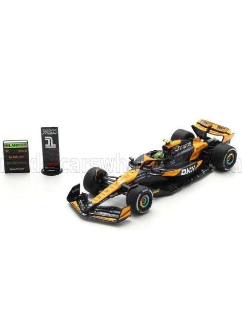 Spark - McLAREN F1  MCL38 TEAM MCLAREN N 4 WINNER MIAMI GP 2024 FIRST F1 VICTORY LANDO NORRIS ORANGE BLACK