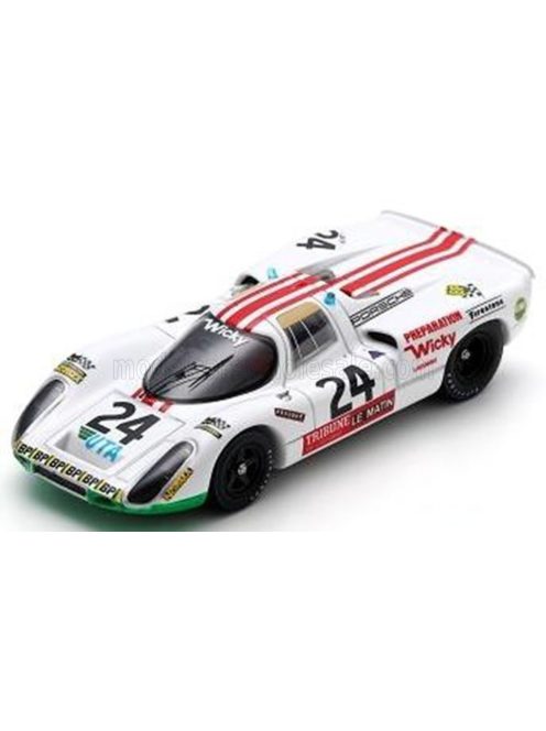 Spark - PORSCHE 907S TEAM WICKY RACING TEAM N 24 24h LE MANS 1972 PETER MATTLI - HERVE BAYARD - WALTER BRUN WHITE RED