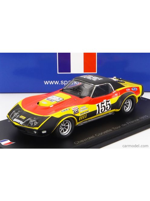 Spark-Model - Chevrolet Corvette C3 N 155 Tour De France 1970 H.Greder - J.C.Perramond Red Yellow Black