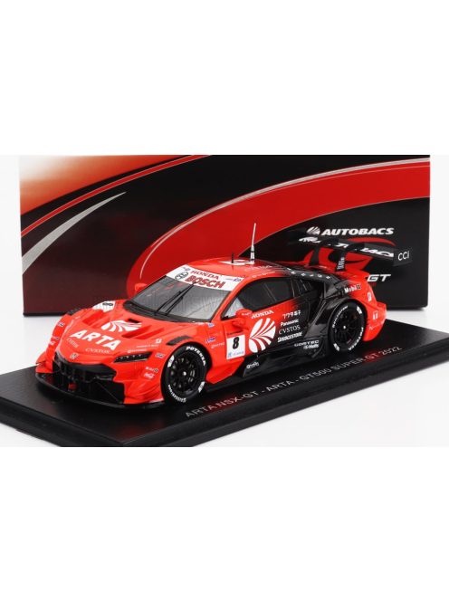 Spark - HONDA NSX-GT TEAM ARTA N 8 GT500 CLASS SUPER GT 2022 T.NOJIRI - N.FUKUZUMI RED BLACK