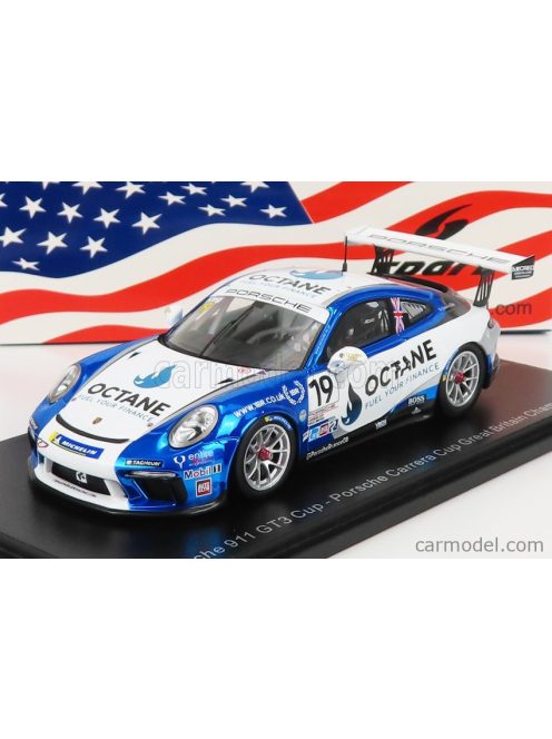Spark-Model - Porsche 911 991-2 Gt3 Cup N 19 Porsche Carrera Cup Great Britain Champion 2020 H.King Light Blue White