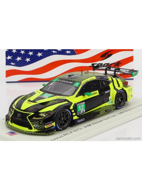 Spark-Model - Lexus Rc F Gt3 Team Aim Vasser Sullivan N 12 24H Daytona 2020 F.Montecalvo - T.Bell - S.Van Gisbergen - A.Teliz Yellow Black