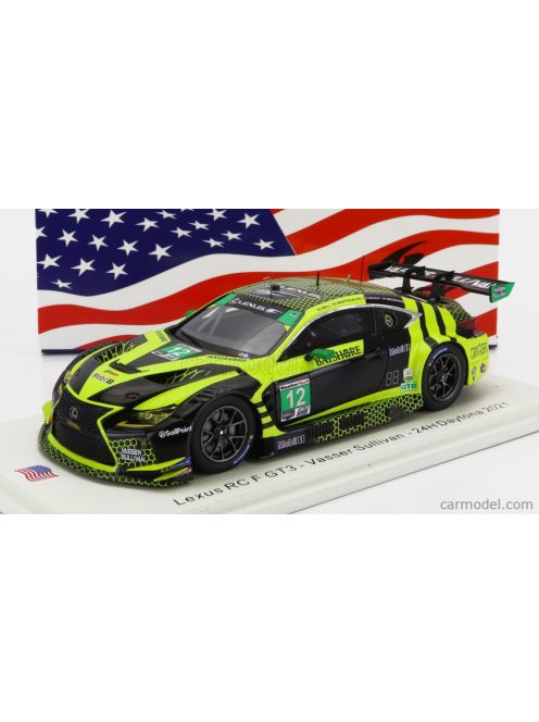 Spark-Model - Lexus Rc F Gt3 Team Aim Vasser Sullivan N 12 24H Daytona 2021 R.Megennis - Z.Veach - T.Bell - F.Montecalvo Black Yellow