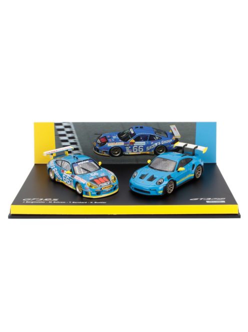 Spark - PORSCHE SET 2X 911 996 GT3 RS N 66 RACING 2002 + 911 992 GT3 RS COUPE 2023 VARIOUS