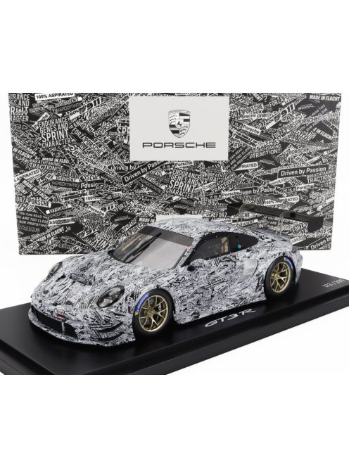 Spark - PORSCHE 911 992 GT3 R COUPE TEST CAR ERLKONING 2022 - CON VETRINA - WITH SHOWCASE WHITE BLACK