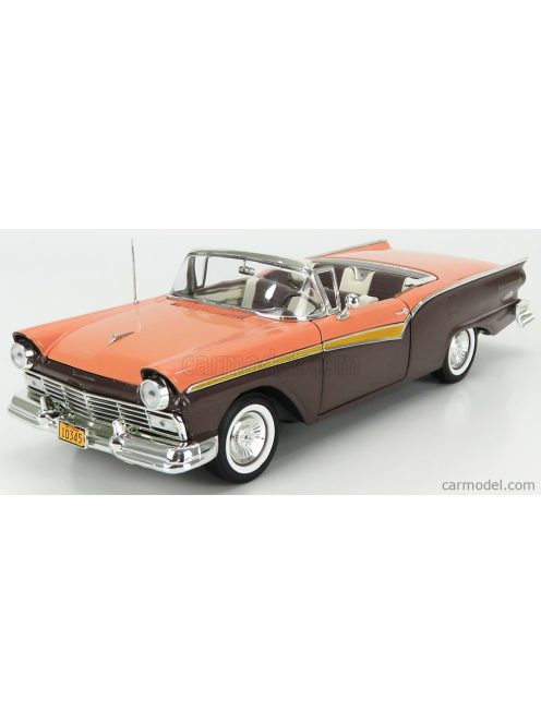 Sun-Star - Ford Usa Fairlane 500 Skyliner Cabriolet Open 1957 Silver Mocha - Coral Sand