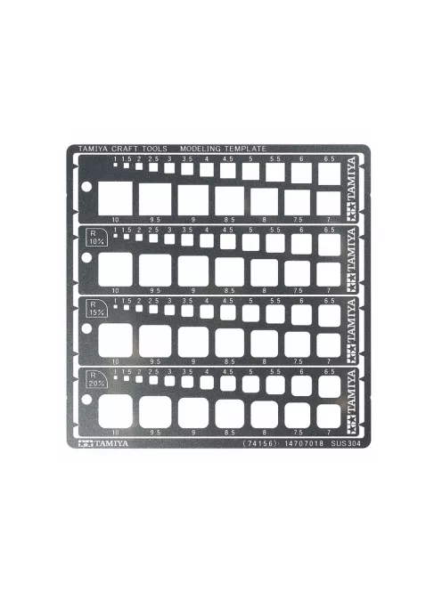 Tamiya - Modeling Quadrat Schablone 1-10mm PE