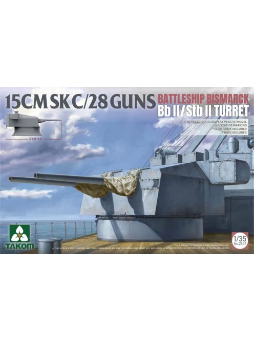 Takom - 15Cmsk C/28 Guns Battleship Bismarck BB II / Stb II Turret