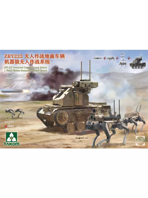 Takom - ZRY-222 Unman. Combat Grd. Vehicle &"Robot Wolves"