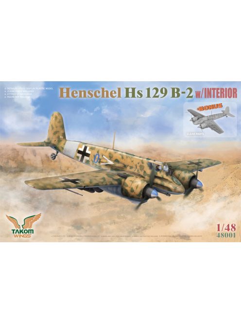 Takom - 1/48 Henschel Hs 129 B-2 W/Interior + Bonus (Clear Parts)