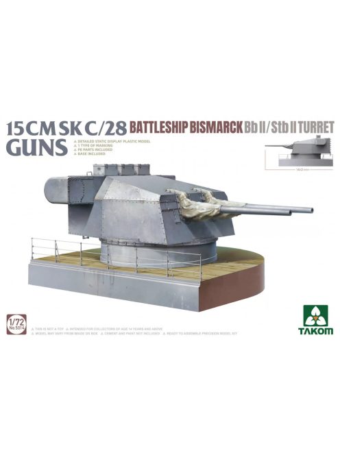 Takom - 15 Cmsk C/28 Battleship Bismarck BB II/Stb II Turret