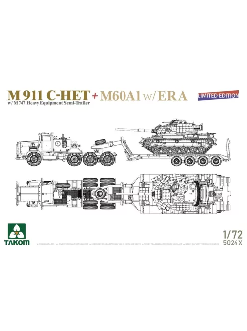Takom - M911 C-HET w/M747 Heavy Equipment Semi-Trailer + M60A1 w/ERA
