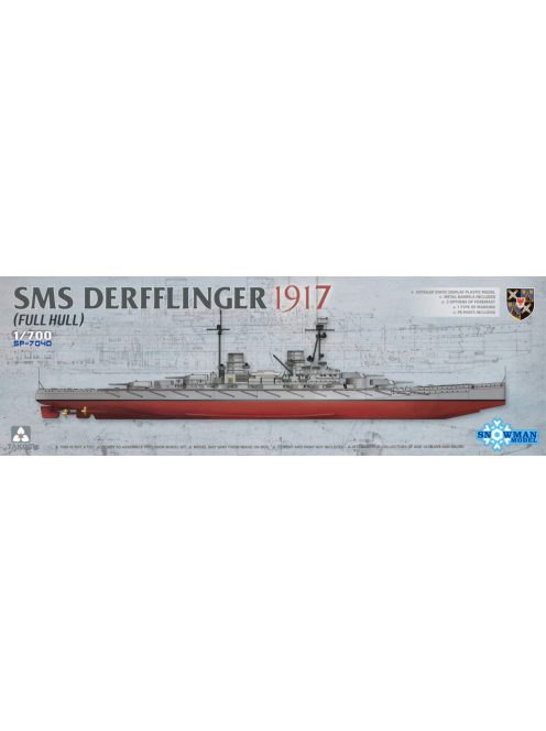  Takom - SMS DERFFLINGER 1917 (Full Hull) w metal barrels