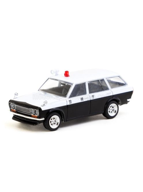 Tarmac - DATSUN 510 BLUEBIRD SW STATION WAGON JAPAN POLICE 1971 WHITE BLACK