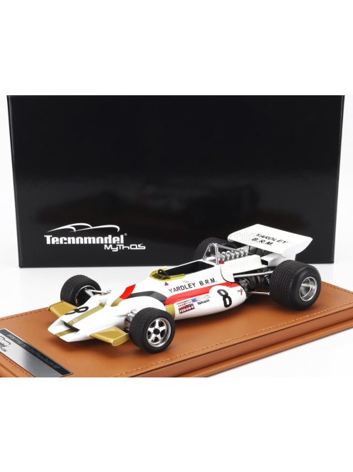 Tecnomodel - BRM F1 P160 N 8 2nd GP DUTCH 1971 PEDRO RODRIGUEZ WHITE RED GOLD