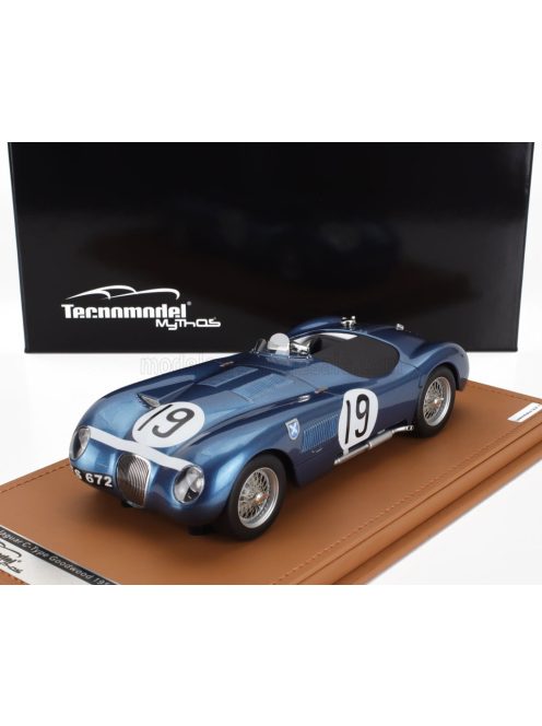 Tecnomodel - JAGUAR C-TYPE SPIDER 3.4L TEAM ECURIE ECOSSE N 19 WINNER GOODWOOD FESTIVAL 1953 STEWART - SANDERSSON BLUE MET