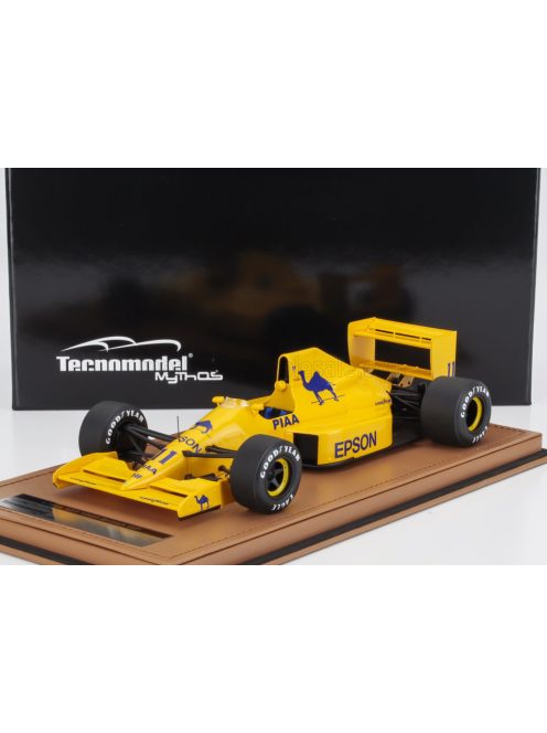 Tecnomodel - LOTUS F1  101 TEAM CAMEL HONDA N 11 BRITISH GP 1989 NELSON PIQUET - CON VETRINA - WITH SHOWCASE YELLOW
