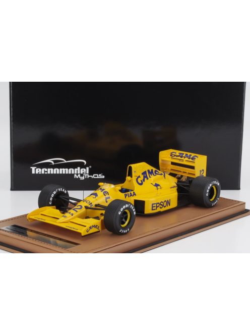 Tecnomodel - LOTUS F1  101 TEAM CAMEL HONDA N 12 AUSTRALIAN GP 1989 SATORU NAKAJIMA - CON VETRINA - WITH SHOWCASE YELLOW