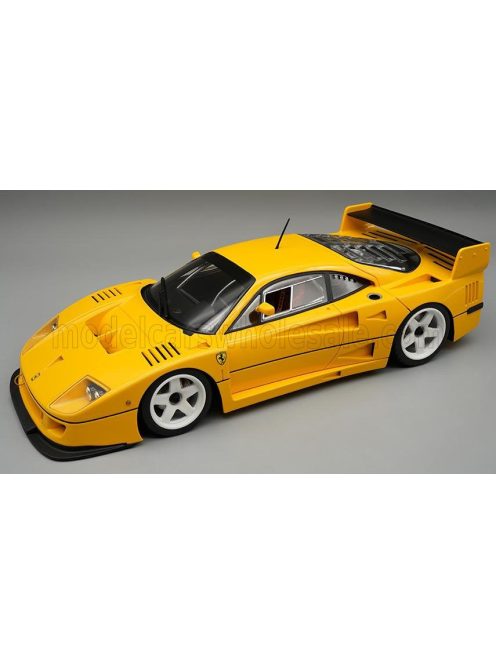 Tecnomodel - FERRARI F40 LM PRESS VERSION 1996 - WHITE RIMS - CON VETRINA - WITH SHOWCASE GIALLO MODENA - YELLOW