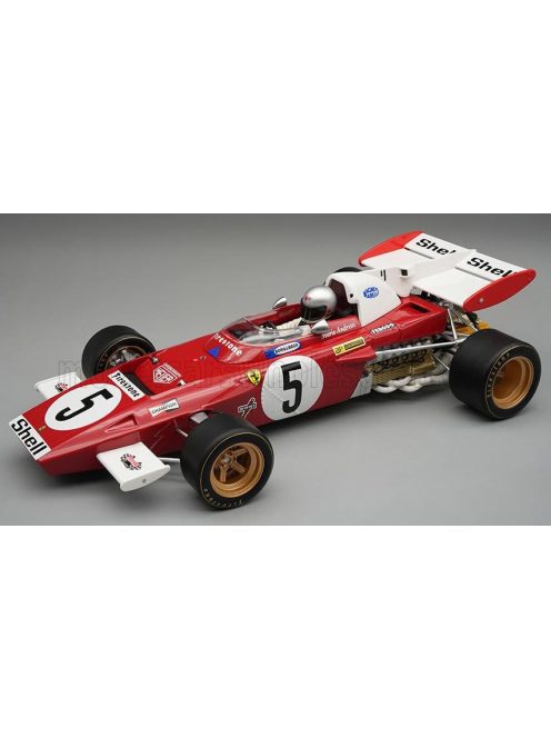 Tecnomodel - FERRARI F1  312B2 N 5 GERMAN GP (with pilot figure) 1971 MARIO ANDRETTI - CON VETRINA - WITH SHOWCASE RED WHITE