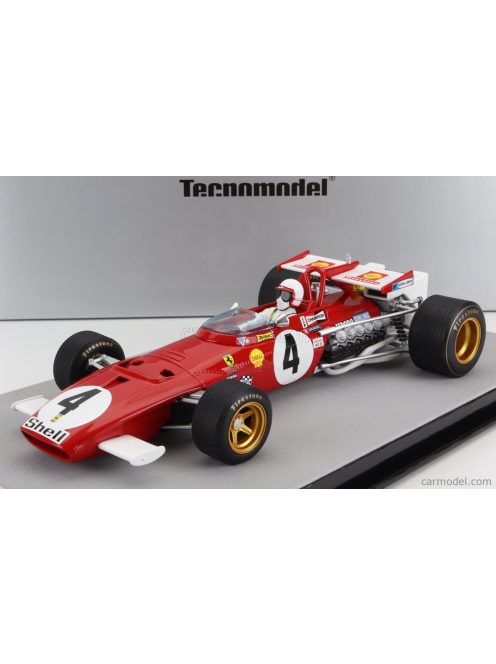 Tecnomodel - Ferrari F1 312B N 4 Winner Italy Gp Monza (With Pilot Figure) 1970 Clay Regazzoni Red White