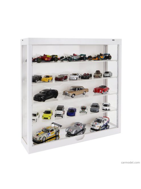 Triple9 - Vetrina Display Box Espositore White - For Auto 15 X 1/43 - 35 X 1/64 - Cars Not Included - Lungh.Lenght Cm 38.5 X Largh.Width Cm 9.0 X Alt.Height Cm 37.5 (Altezza Utile Tra I Ripiani Cm 6.5 Inner Height Among Shelves) White