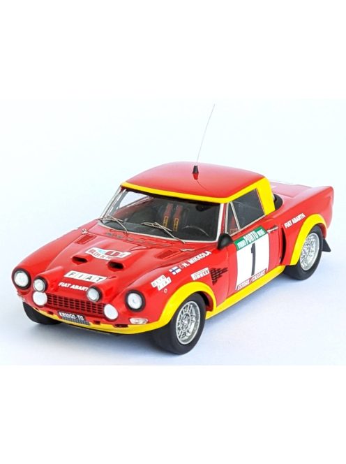 Trofeu - FIAT 124 ABARTH (night version) N 1 2nd RALLY PORTUGAL 1975 HANNU MIKKOLA - JEAN TODT RED YELLOW