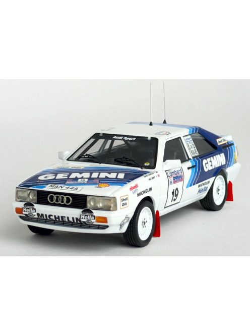 Trofeu - AUDI QUATTRO COUPE N 19 RALLY RAC LOMBARD 1987 DAVID LLEWELLIN - PHIL SHORT WHITE BLUE