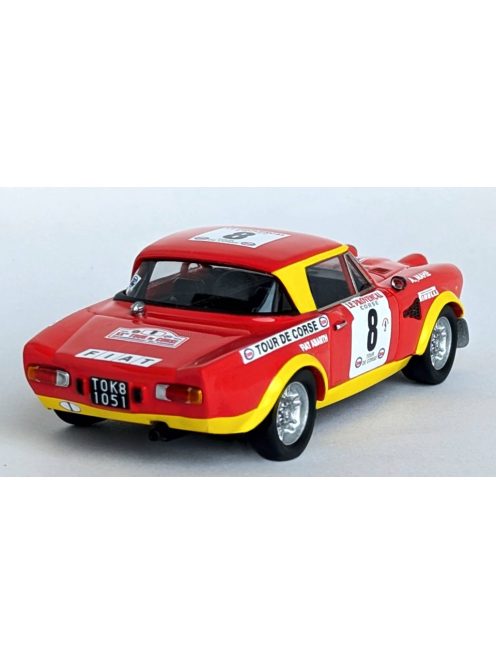 Trofeu - FIAT 124 ABARTH (night version) N 8 RALLY TOUR DE CORSE 1974 BERNARD DARNICHE - ALAIN MAHE RED YELLOW