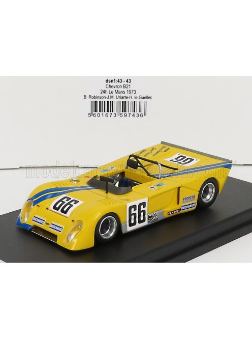 Trofeu - CHEVRON B21 1850cc S4 TEAM PROMOTO SERVICES RACING N 66 24h LE MANS 1973 B.ROBINSON - J.M.URIARTE - H.LE GUELLEC YELLOW BLUE