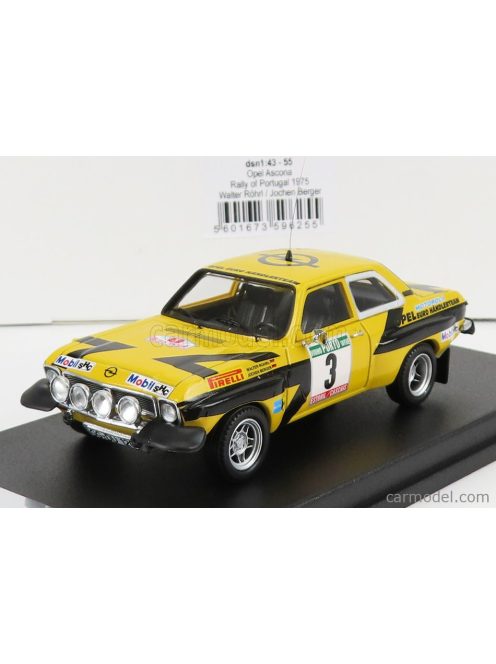 Trofeu - Opel Ascona (Night Version) N 3 Rally Portugal 1975 W.Rohrl - J.Berger Yellow Black