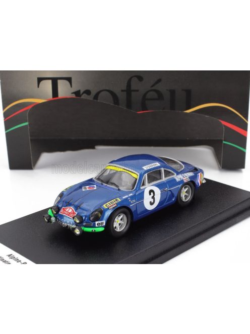 Trofeu - RENAULT ALPINE A110 N 3 RALLY MONTECARLO 1970 JEAN VINATIER - JEAN FRANCOIS JACOB BLUE