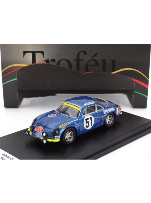Trofeu - RENAULT ALPINE A110 N 51 RALLY MONTECARLO 1970 JEAN LUC THERIER - MARCEL CALLEWAERT BLUE
